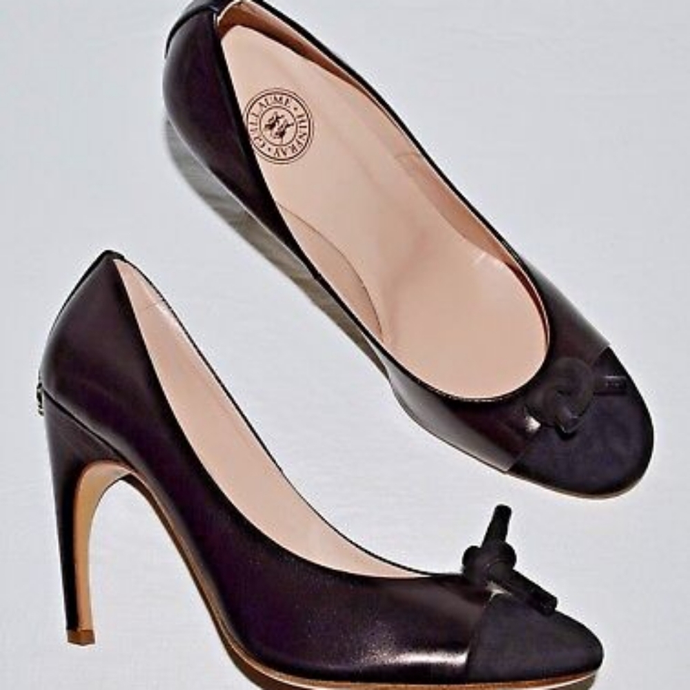 Guillaume Hinfray Noisette Italy Suede & Leather Lux women's heels sz 8